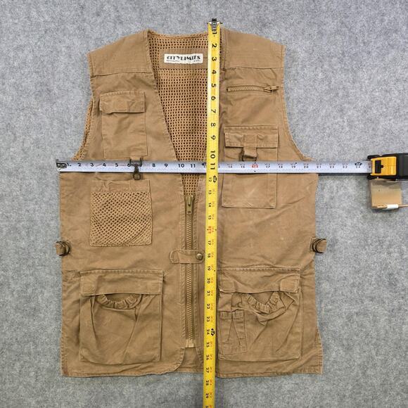 City Limits Vest Mens Large Brown Utility Fishing Safari Mesh Pockets Hunting - Picture 6 of 13